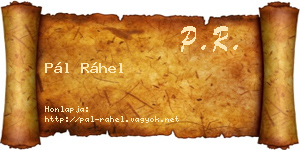 Pál Ráhel névjegykártya